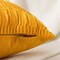 2 Pieces Fall Throw Pillow Cases, Striped Yellow Cushion Cases Velvet Pillow Covers for Farmhouse Home Decor, 16x16 Inch